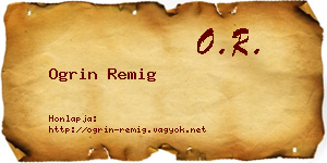 Ogrin Remig névjegykártya
